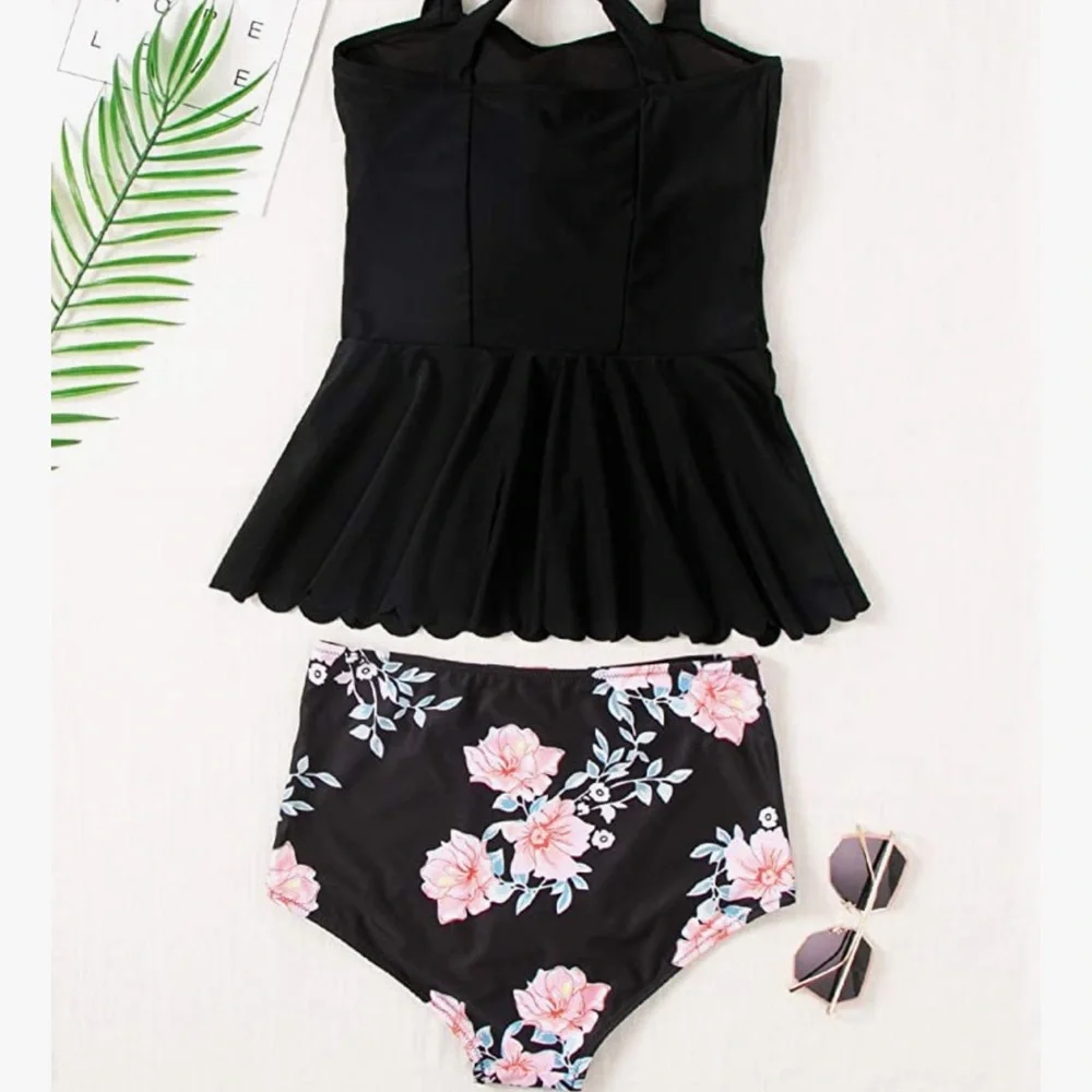 NWOT- Flare Top, Flower Tankini Size L - Picture 6 of 9